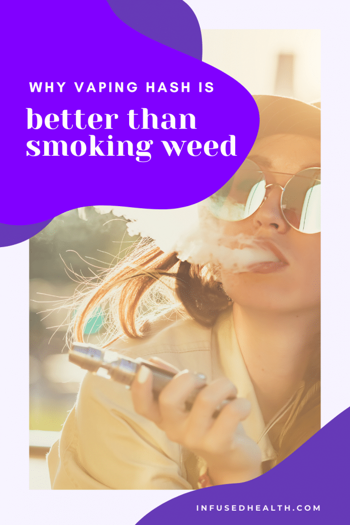 young woman using hash in a vaporizer